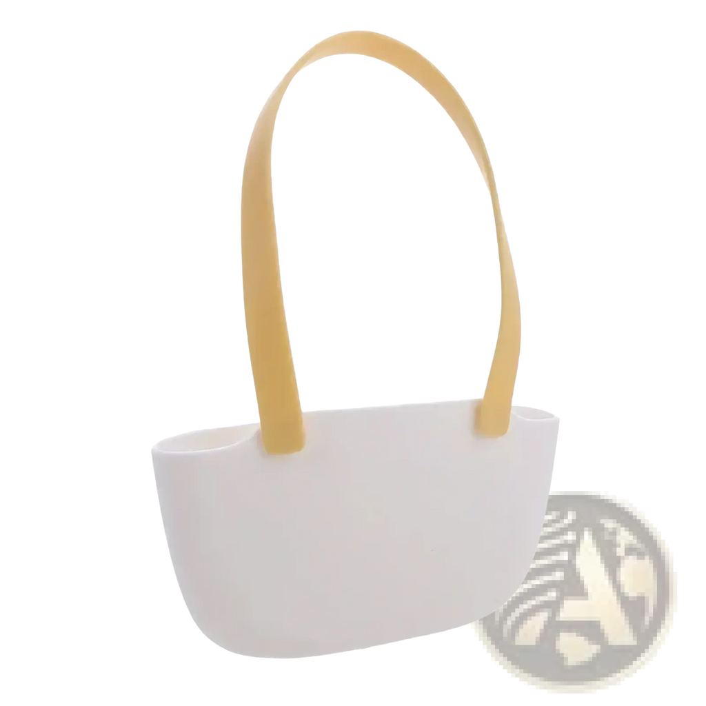 White silicone kitchen sink organizer hanging sponge caddy with yellow handles for countertop use