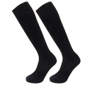 Black knee long socks with plush insulated cotton lining for warmth and longer stocking compression in winter use