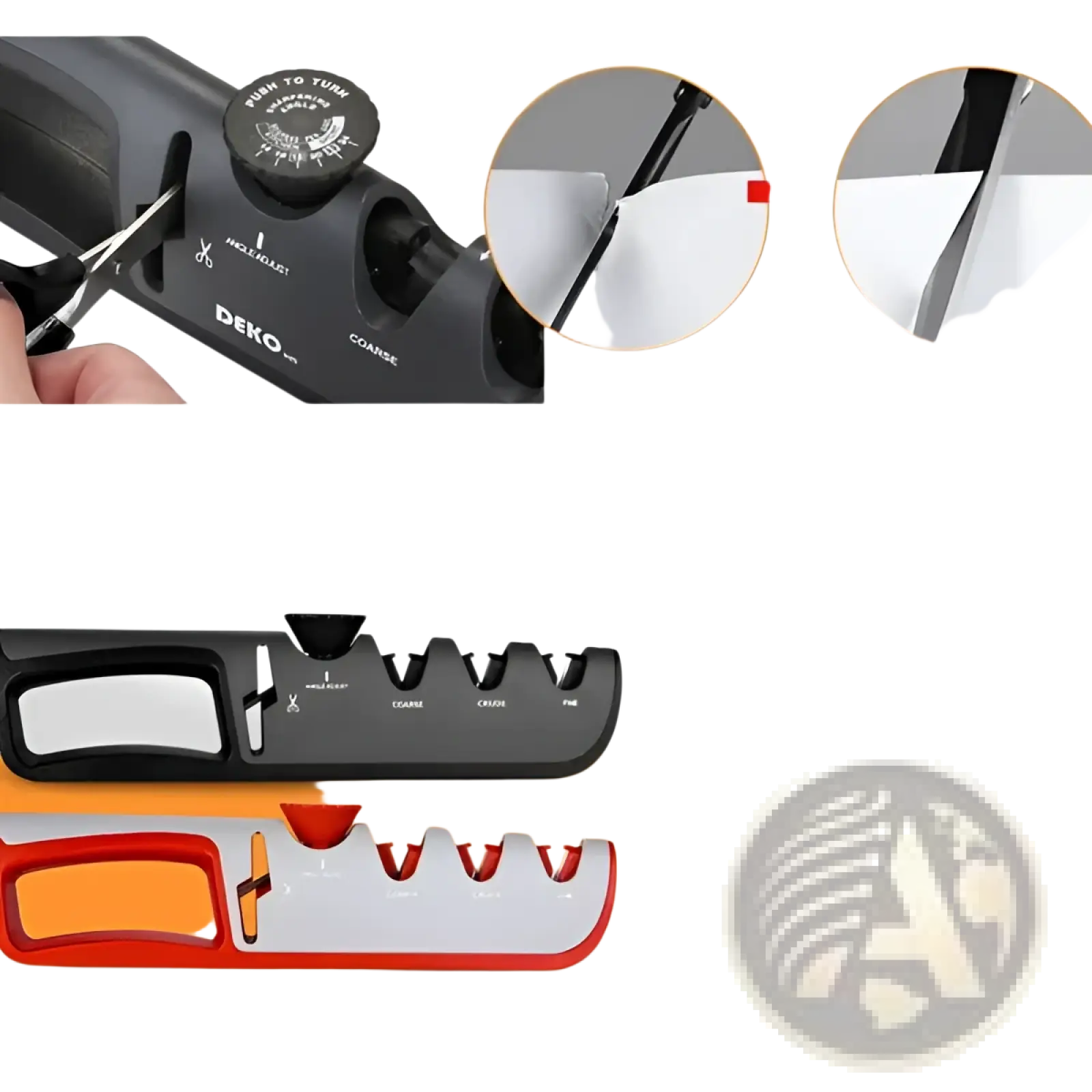 Black and red adjustable knife sharpener 5 in 1 professional tool with multiple grit settings for precise sharpening