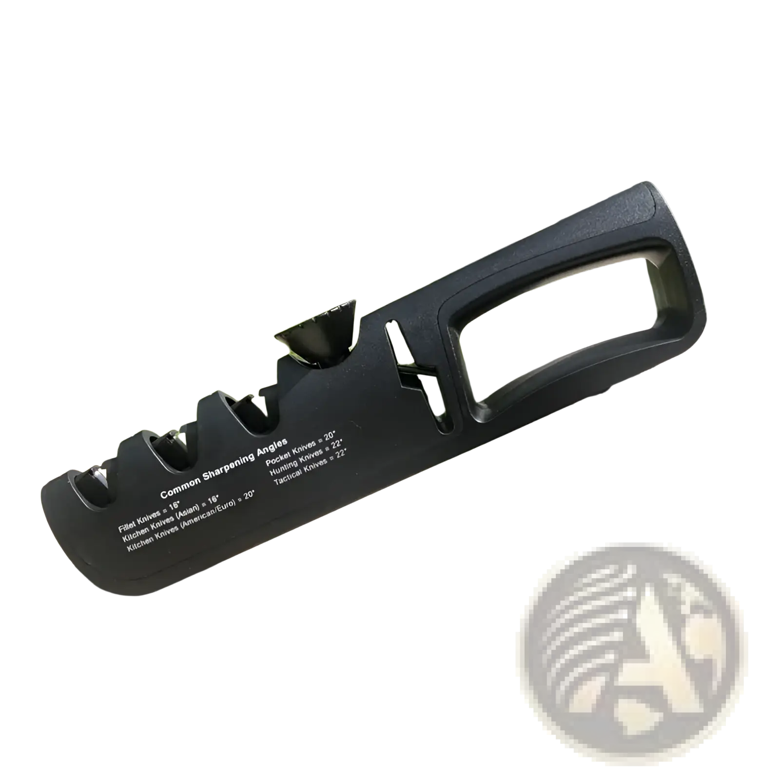 Black plastic 5 in 1 adjustable professional knife sharpener with multiple slots for different blade angles