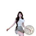 White knit t shirt with elegant round neck short sleeves and silver star embellishment on front in beige tone