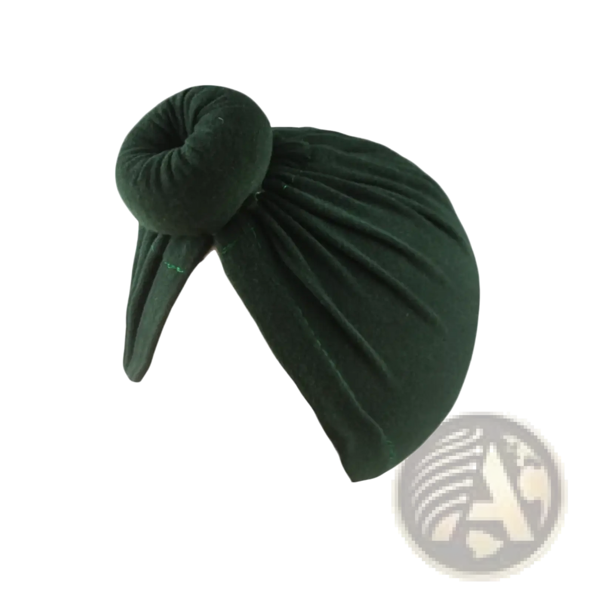 Dark green velvet knot turban hat with twisted knot design made of soft cotton for muslim hijab cap use