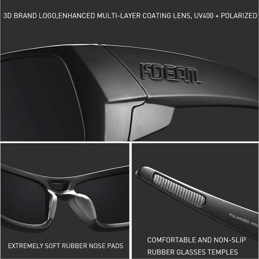 Black framed koda sport polarized square sunglasses with sleek modern design and mirror lenses for outdoor use