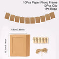Brown kraft paper photo frames with simple rectangular cutouts for birthday and wedding decor garland use