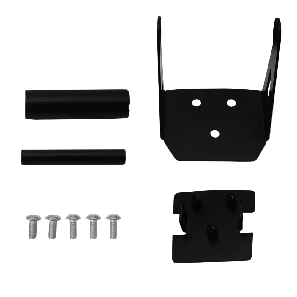 Black metal mounting bracket kit with two cylindrical rods and four silver screws for ktm 390 790 890 adventure navigation mount