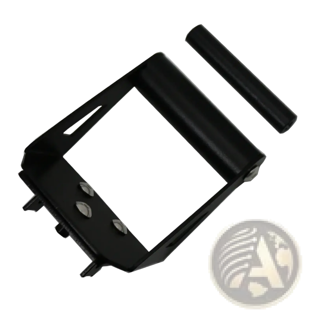 Black metal car radio mount bracket for KTM 390 790 890 adventure with rectangular frame and cylindrical attachment piece