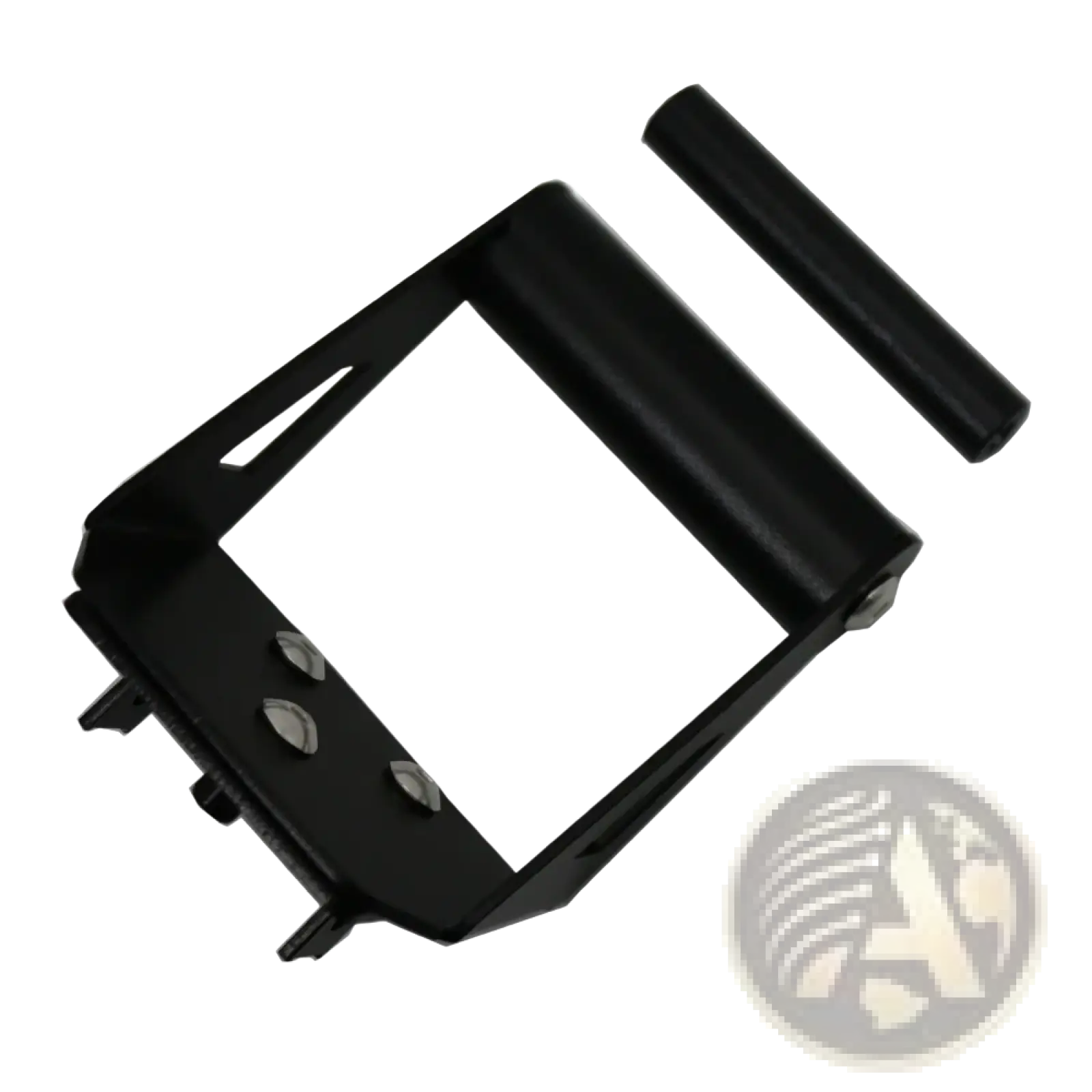 Black metal car radio mount bracket for KTM 390 790 890 adventure with rectangular frame and cylindrical attachment piece