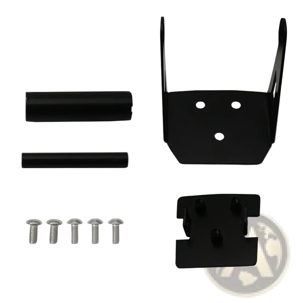 Black metal mounting bracket kit with two cylindrical rods and four silver screws for ktm 390 790 890 adventure navigation mount