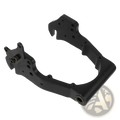 Black e-lion metal motorcycle frame bracket with multiple mounting holes and integrated hardware for kugoo m4 rear fork accessory