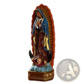 Our lady of guadalupe resin mary statue 8 inch with detailed blue gold robe and red accents on cloud base
