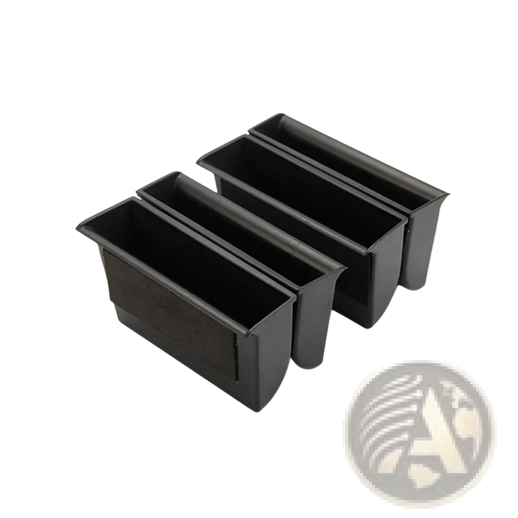 Set of three black plastic storage trays designed for Land Rover Discovery 4 door handle center console organization