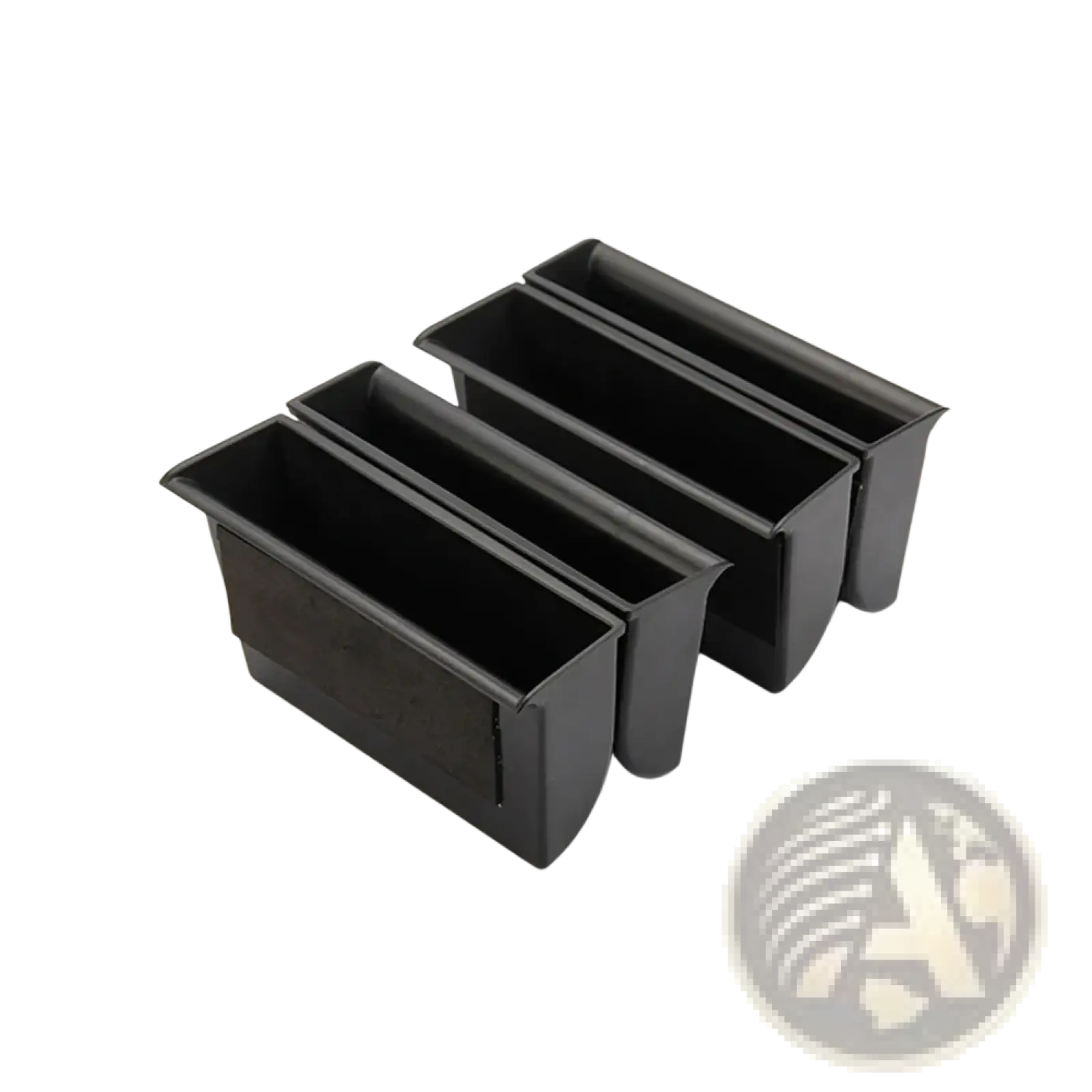 Set of three black plastic storage trays designed for Land Rover Discovery 4 door handle center console organization