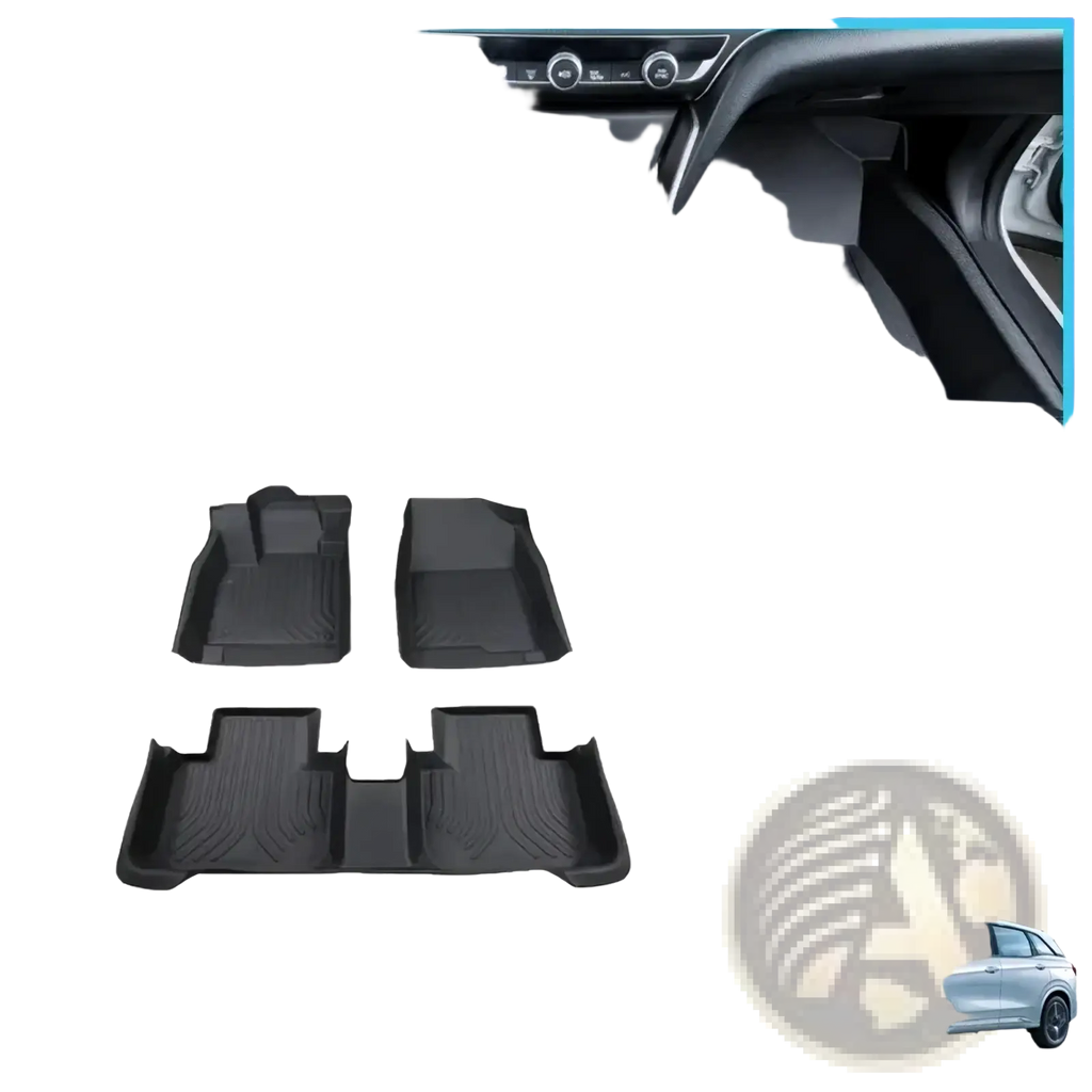 Black rubber floor mats for landian e5 2023-2026 featuring anti-scratch waterproof design
