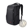 Black Kingsons laptop backpack with subtle red accents multiple zippered compartments waterproof USB charging business bag