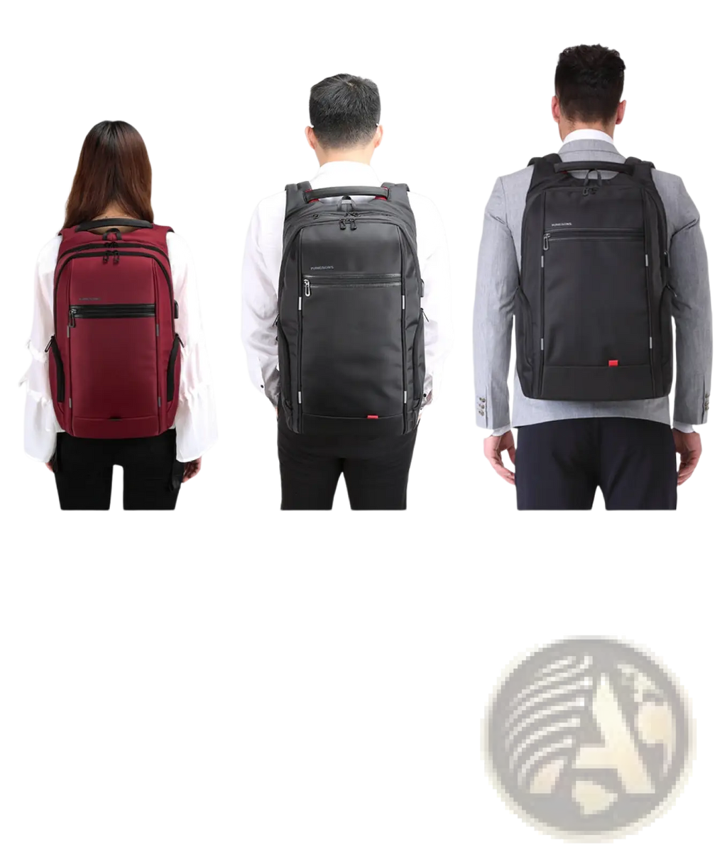 Black and red waterproof laptop backpacks with multiple compartments and usb charging ports for business use