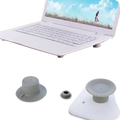 Gray silicone laptop cooling feet stand with suction cup design for heat reduction pads showing the back side