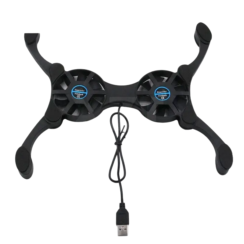 Black dual-fan usb powered laptop cooling pad designed for efficient laptop cooling and improved airflow