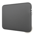 Dark gray neoprene laptop sleeve with silver zipper pull waterproof case for 15.6 inch laptops