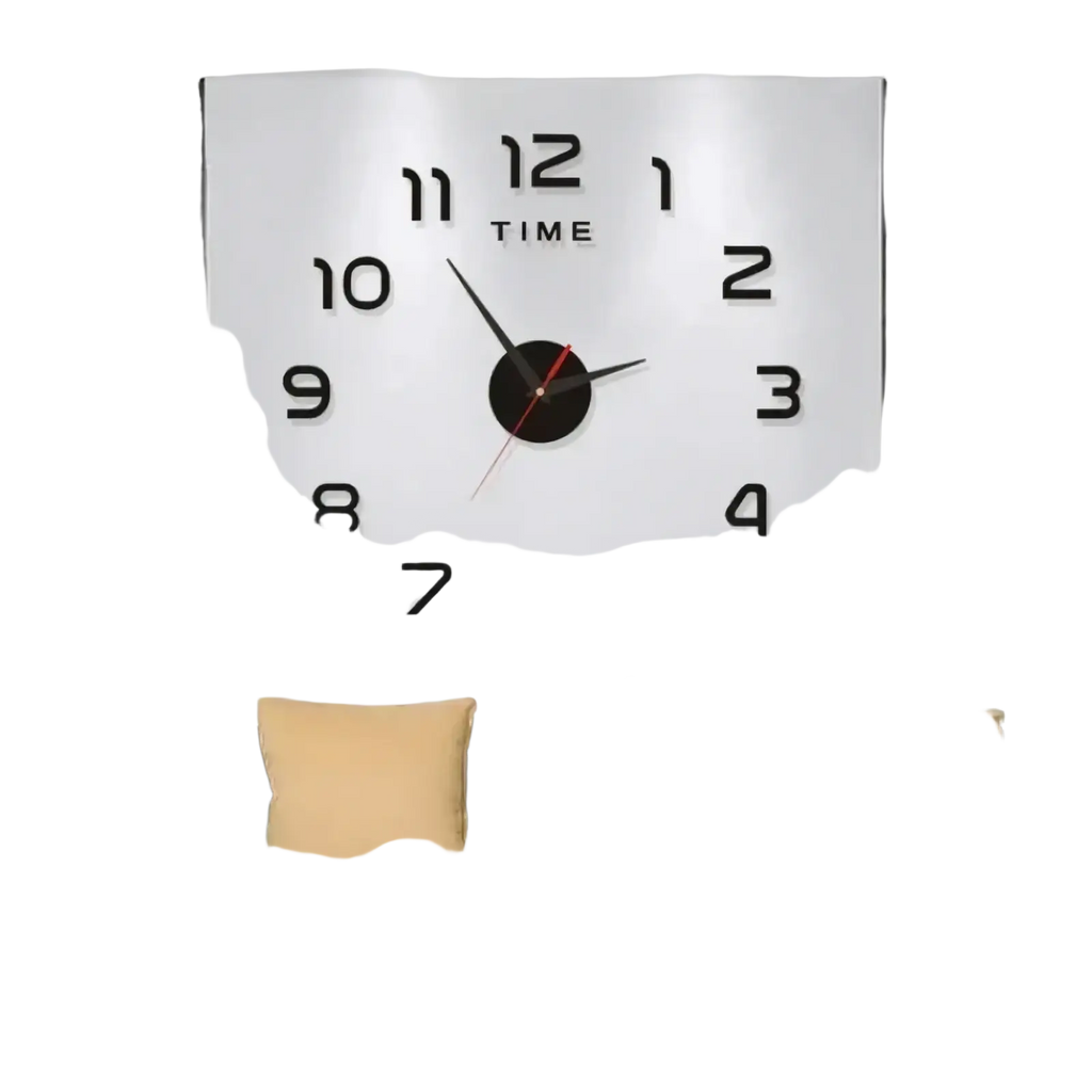 Large 3d diy acrylic wall clock in black with bold minimalist numerals and a sleek central face mounted on wall