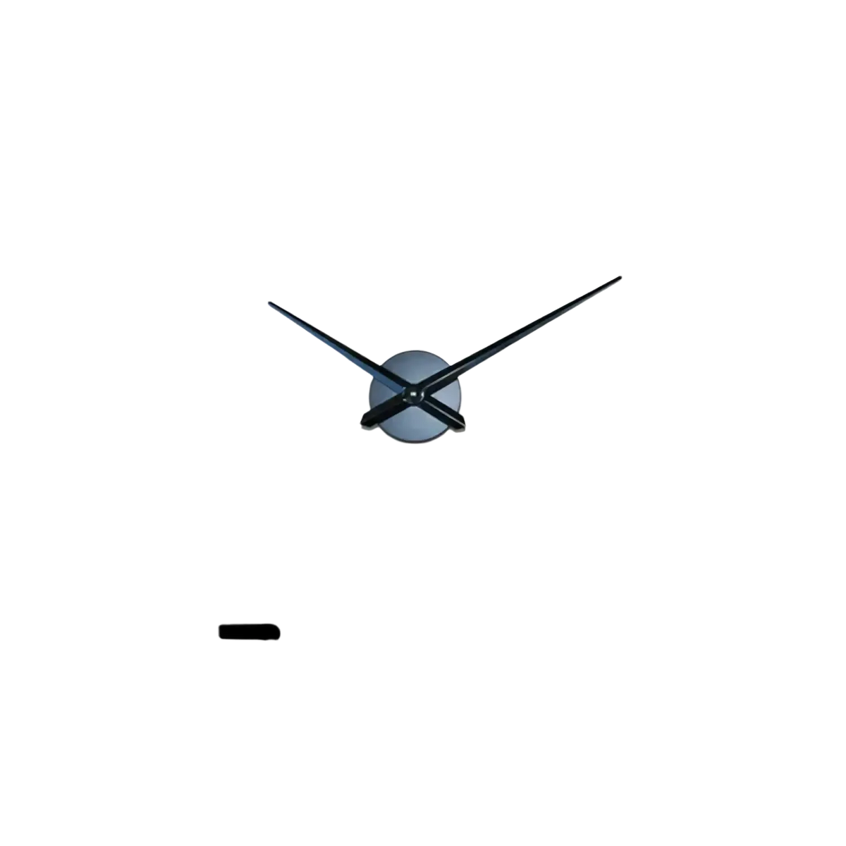 A large 3d diy acrylic wall clock with a minimalist white face, bold black numerals, and sleek silver hands