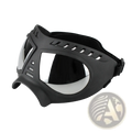 Large dog goggles with black matte finish and mirrored lenses offering uv protection and windproof ski eyewear