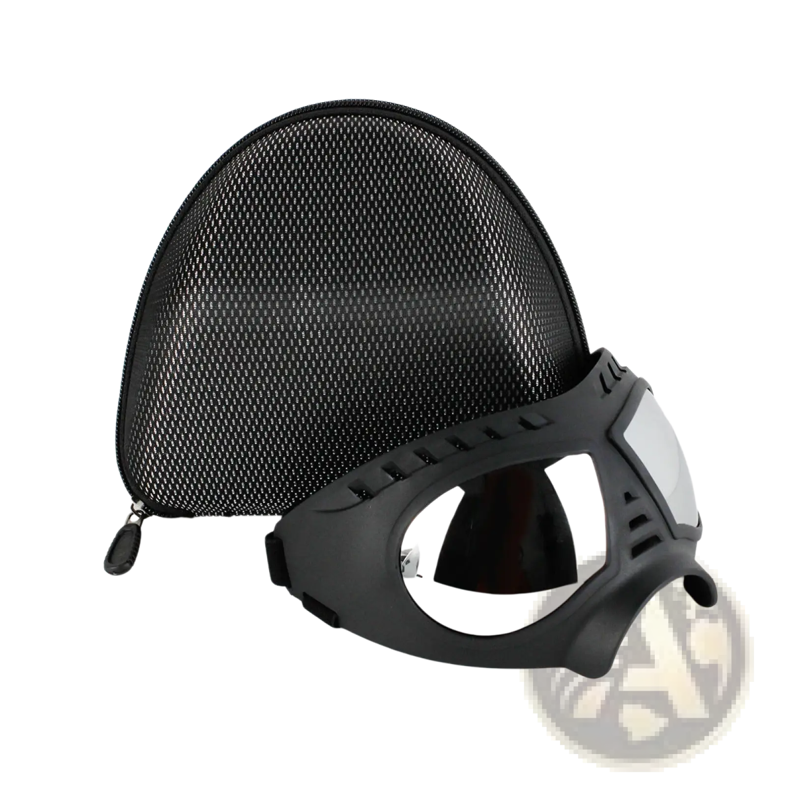 Black large dog goggles with uv protection, reflective lens, and windproof mesh carrying case for ski eyewear