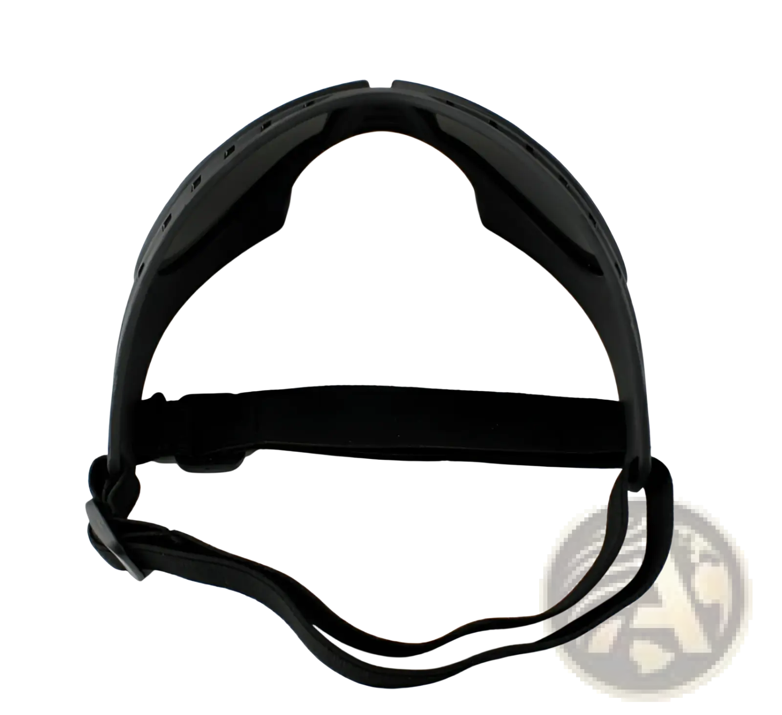 Black tactical-style large dog goggles with uv protection, windproof ski eyewear, padded adjustable strap, reinforced frame