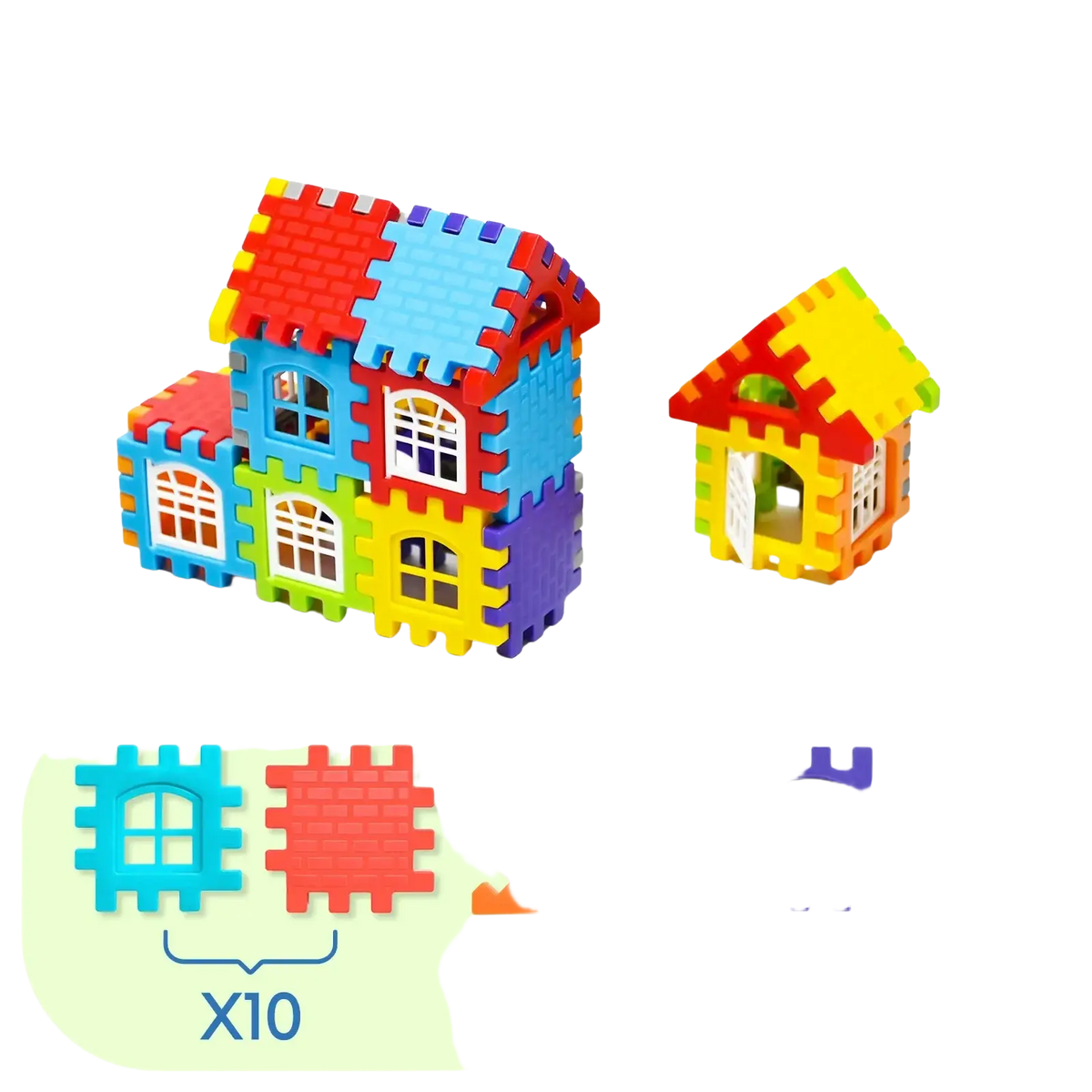 Colorful interlocking foam building blocks set by amzstem with 25 pieces in red blue yellow green and purple