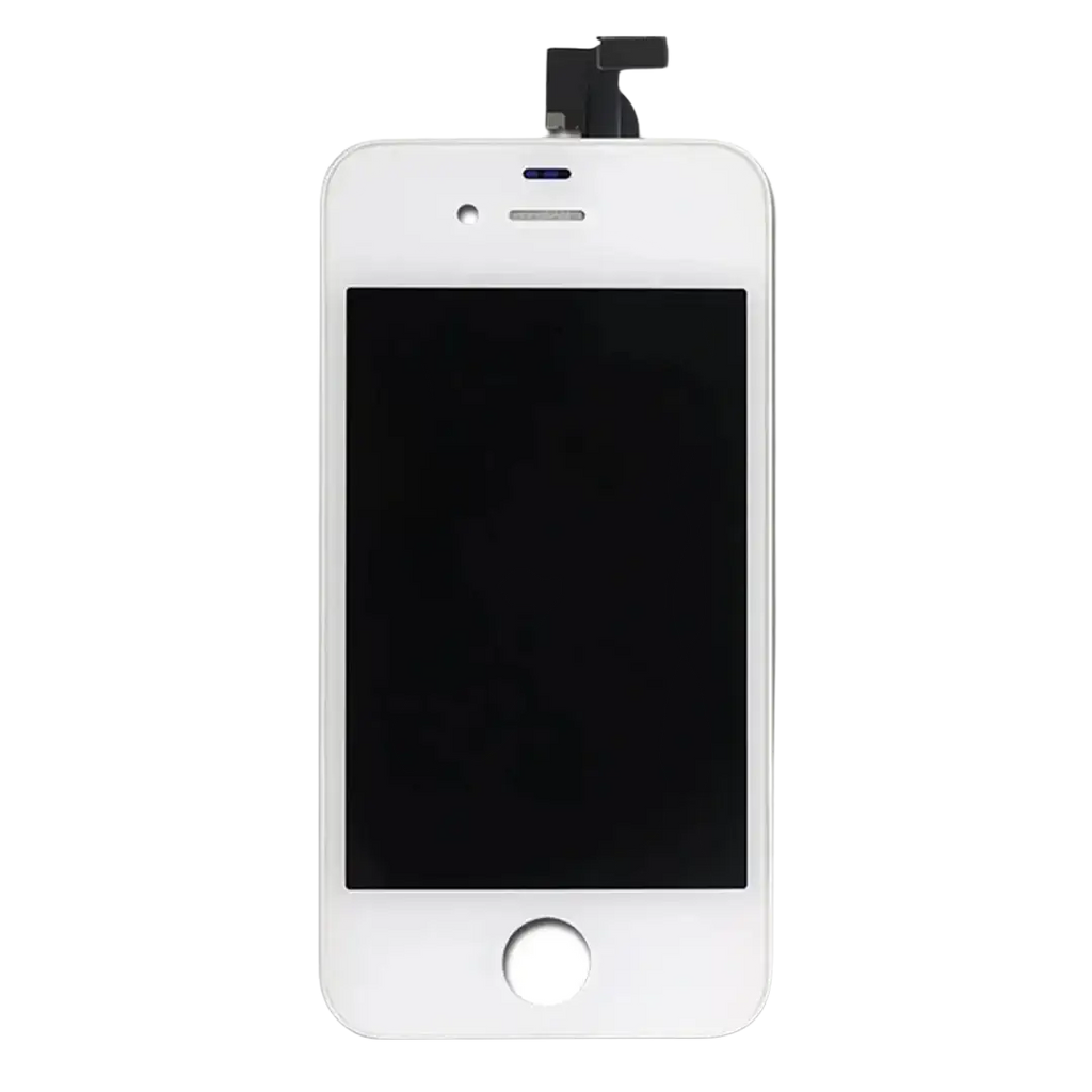 White iphone 4 lcd screen replacement with black touch screen and silver bezel for plus lcd screens use