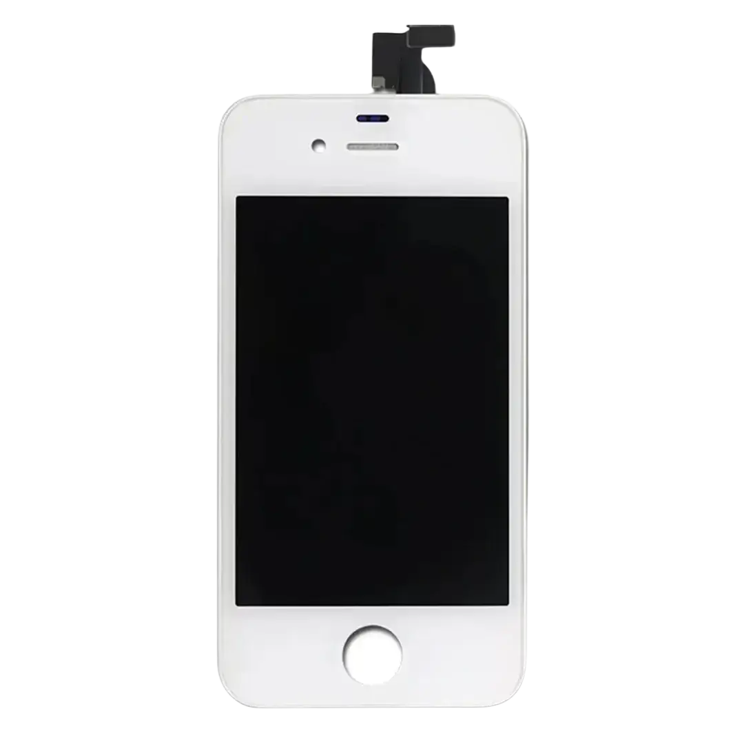 White iphone 4s front panel lcd screen with black touch screen and home button for iphone 5 to 8 plus replacement