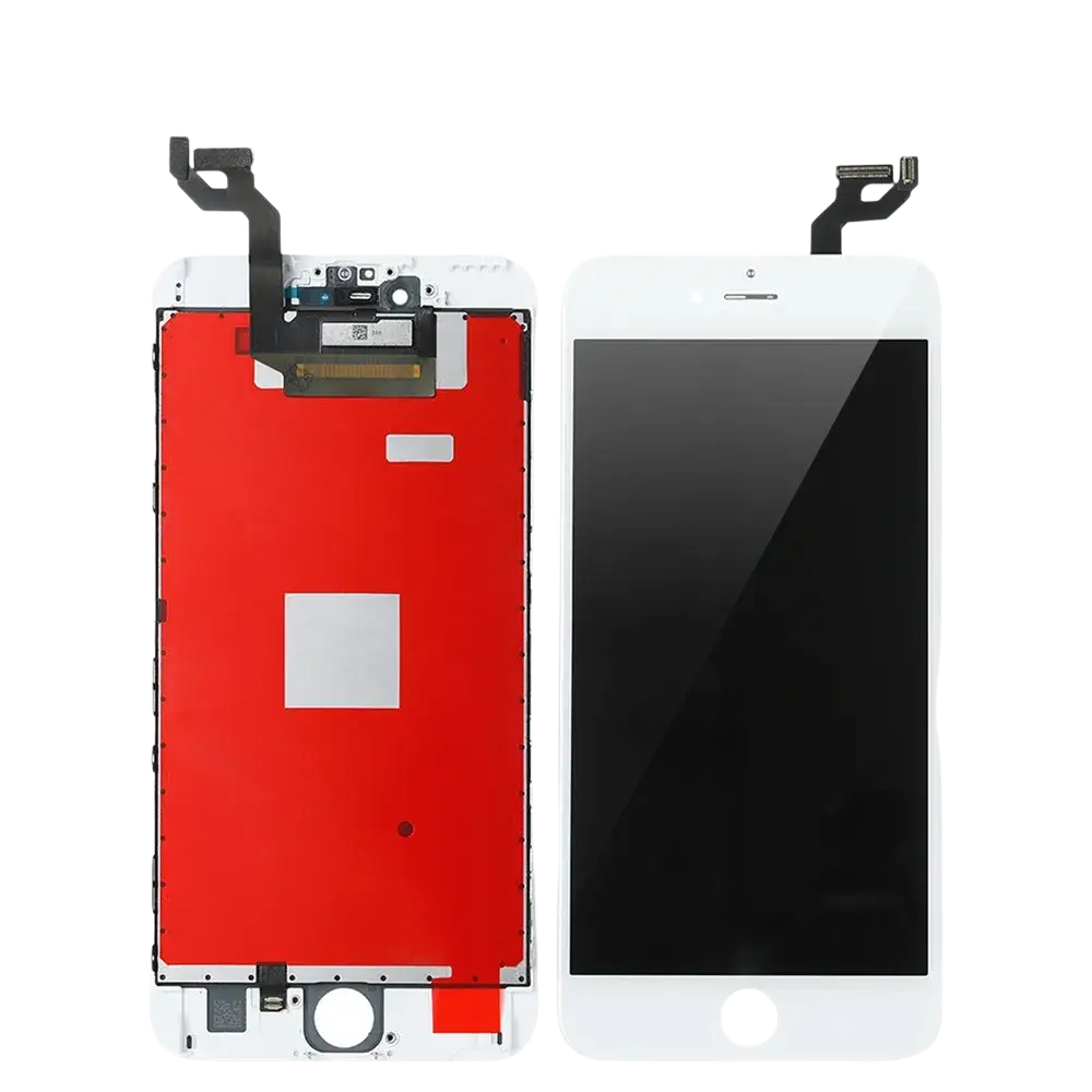 White lcd screen assembly for iphone 6s plus showing front touch screen and rear lcd screens component side