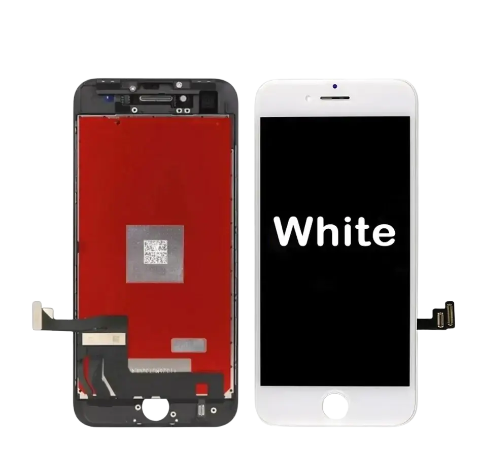 White iphone se 2020 lcd screen and touch screen replacement with front camera and home button cutouts for plus lcd models