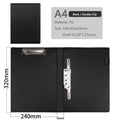 Leather A4 executive clipboard folder document holder in black PU material with double clip mechanism