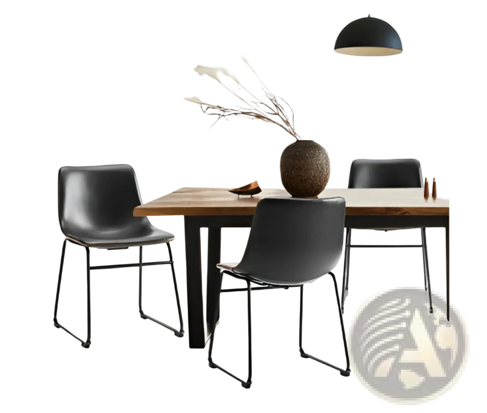 Black leather dining chairs set of 2 with sleek metal frames mid century counter stools for kitchen or bar use
