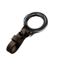 Black and silver metal key ring with brown leather strap durable leather car keychain holder gift