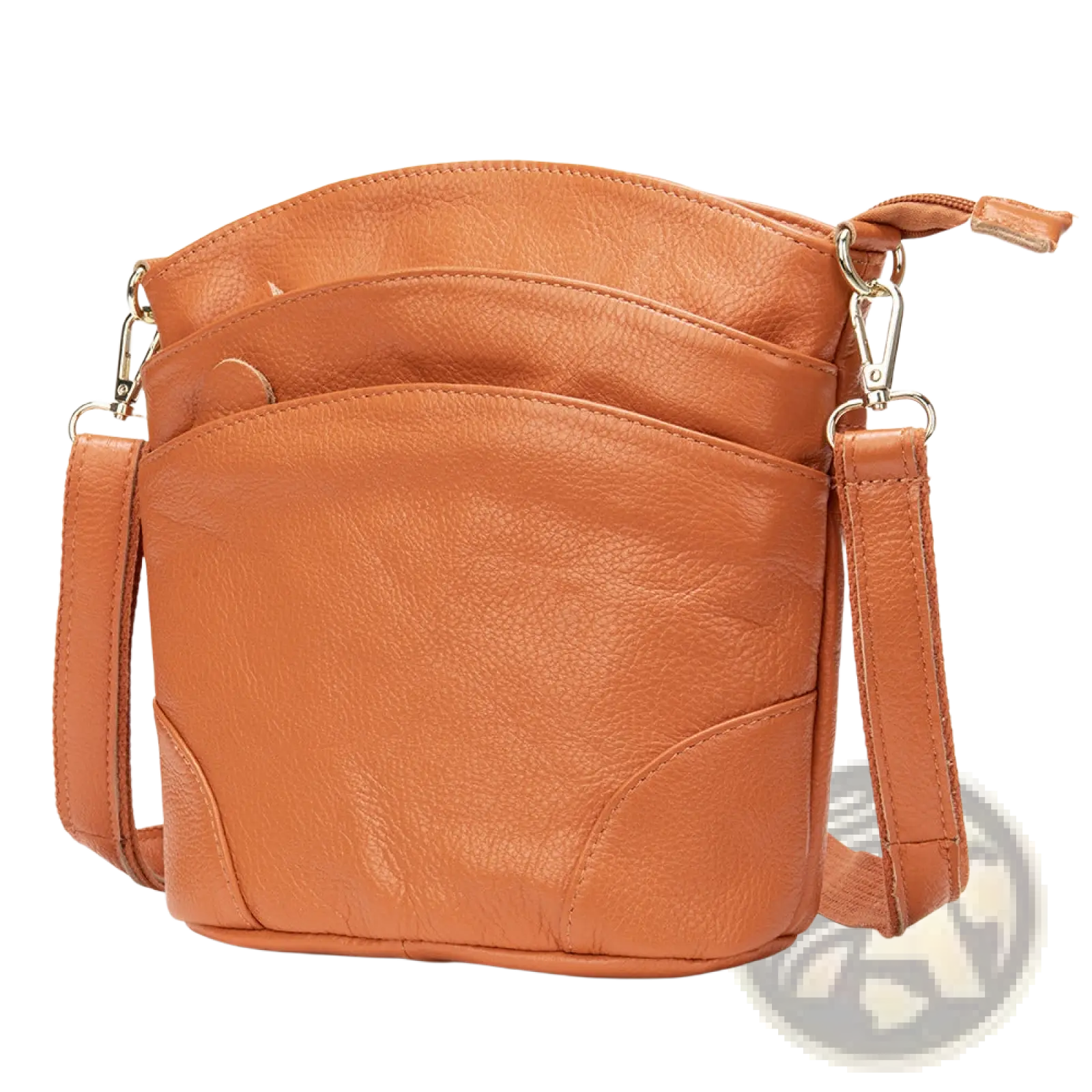 Tan leather crossbody bag with textured surface and multiple compartments from leather crossbody bag retro cowhide shoulder purse