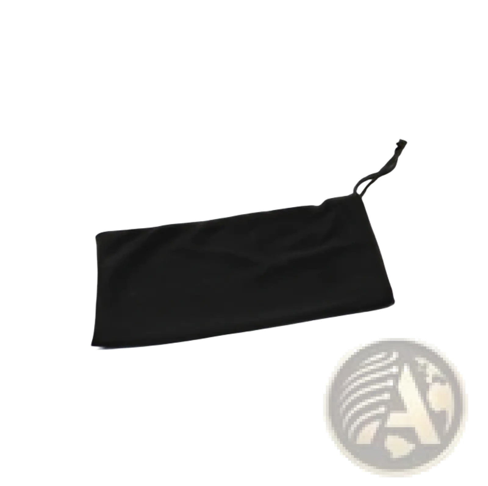 Black velvet drawstring pouch for leather glasses case and microfiber cleaning set storage and protection