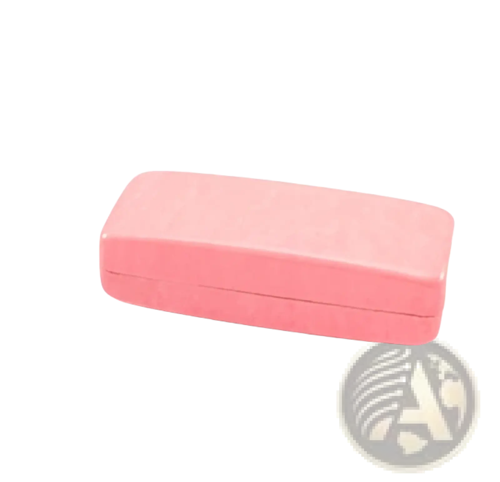 Pink rectangular leather glasses case with hard-shell and smooth textured surface for microfiber cleaning set
