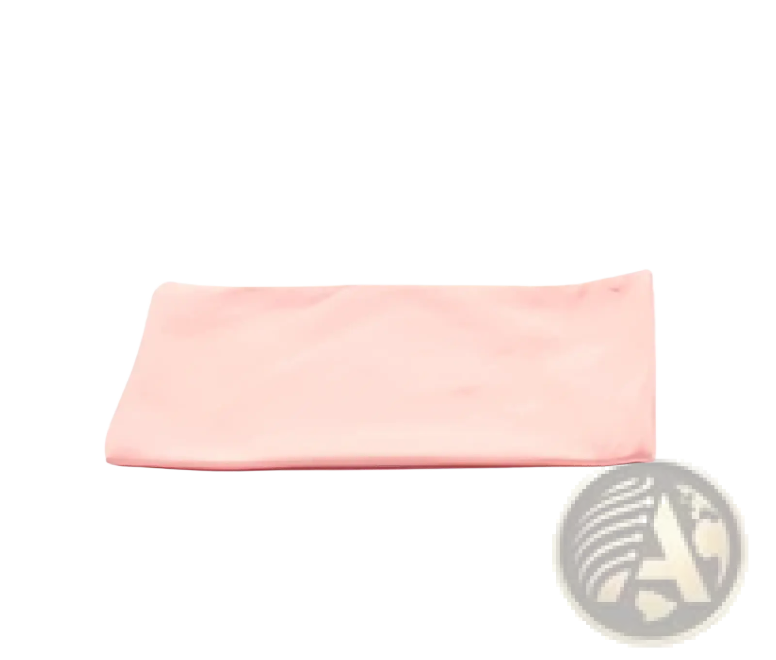 A soft pink microfiber cleaning cloth with subtle sheen and folded edges in a leather glasses case and cleaning set