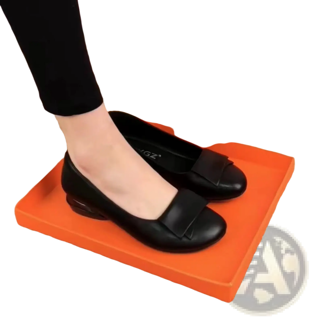Black leather loafers with a square toe and decorative bow detail across the vamp