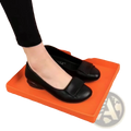 Black leather loafers with a square toe and decorative bow detail across the vamp