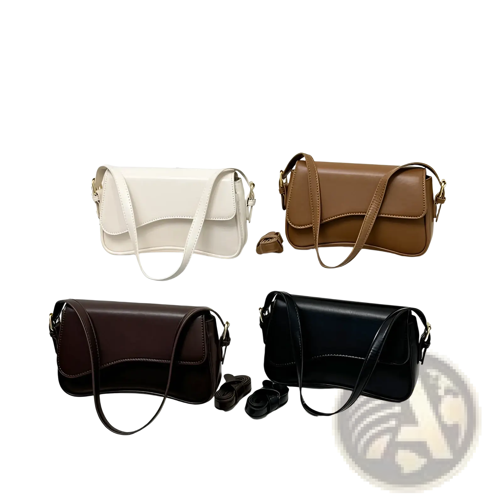 Leather messenger bag minimalist crossbody smooth leather rectangular shape with gold-tone hardware