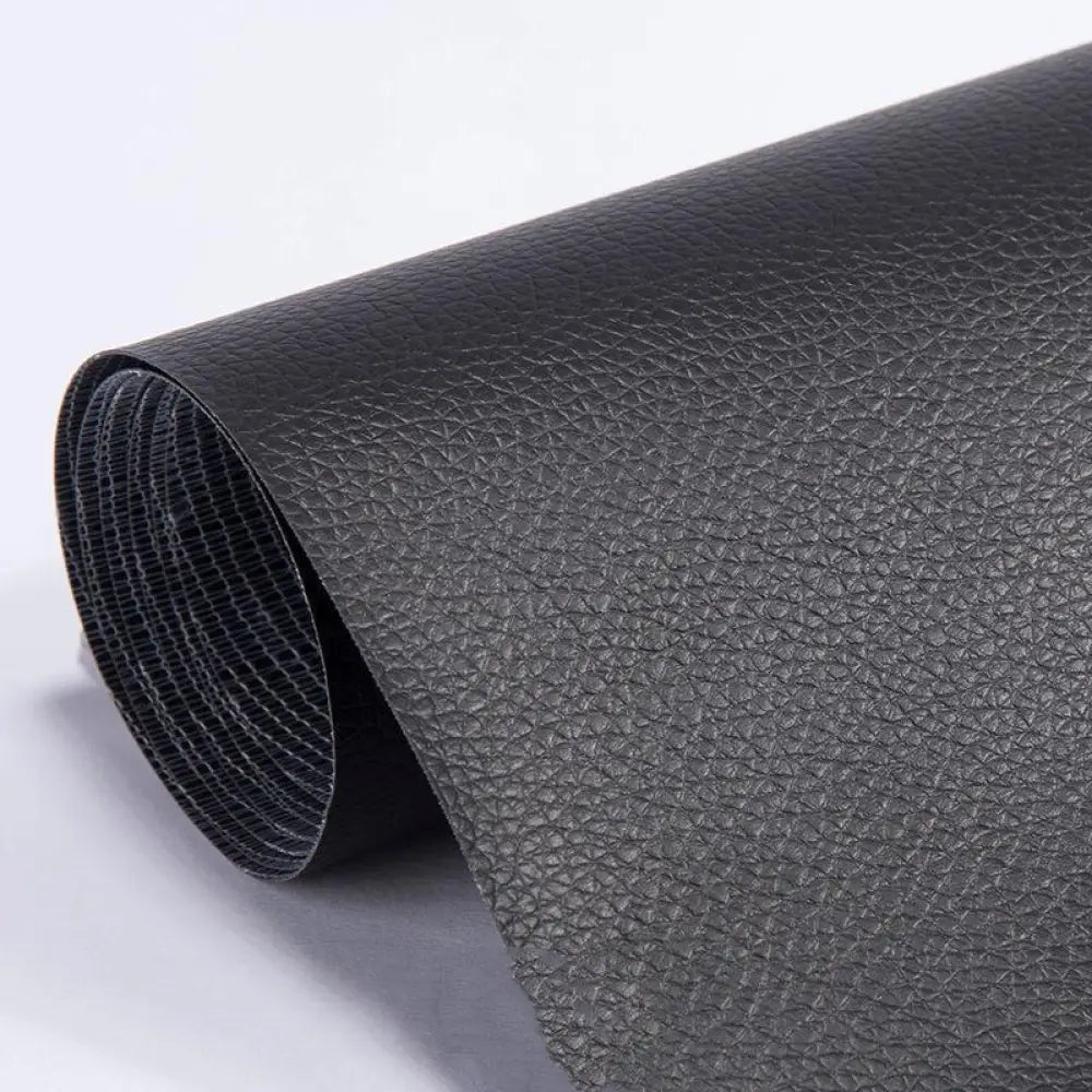 Black self adhesive pu leather repair patch roll with textured pebbled surface for furniture restoration