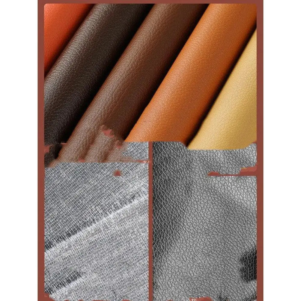 A collection of textured faux leather samples in earthy tones for black self adhesive pebbled leather repair patch roll