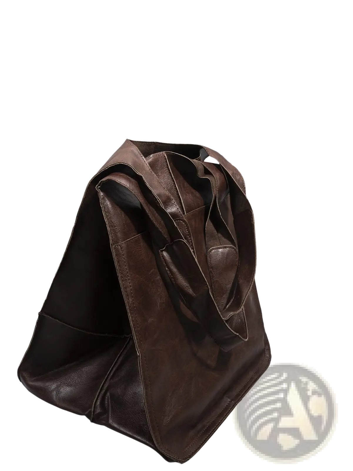 Brown leather tote bag large capacity with sturdy handles and vintage-inspired soft slouchy shoulder design