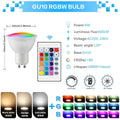 White gu10 rgbw led bulb with sleek design and dimmable color changing spotlight for versatile lighting use