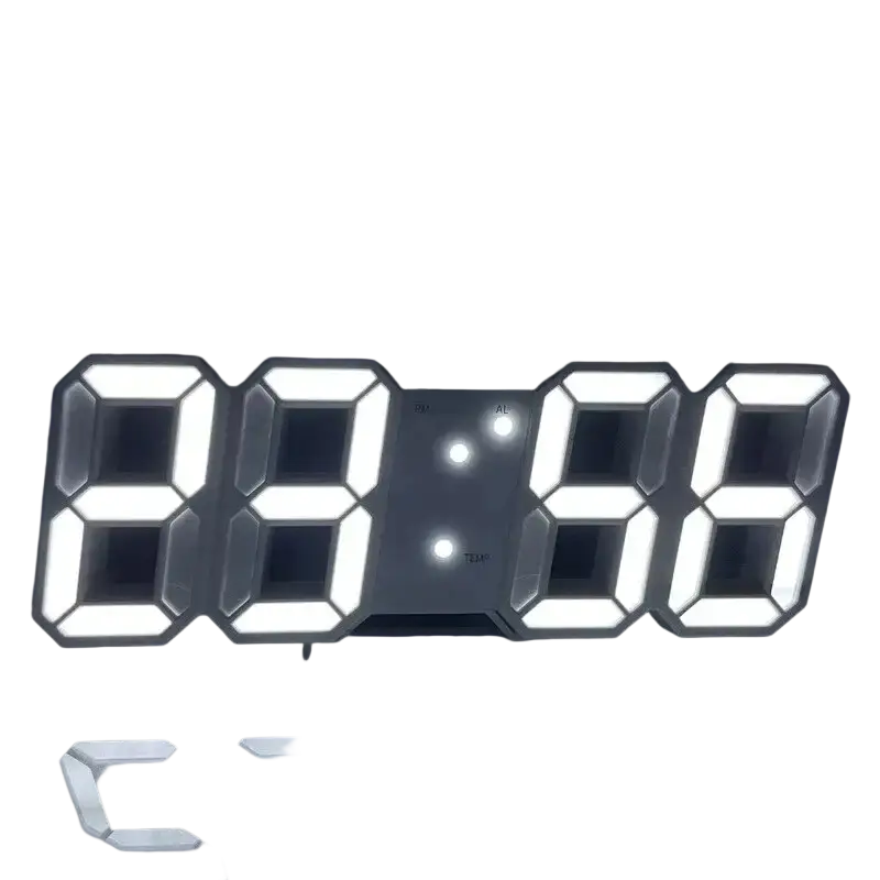 White led clock decor with glow night mode and adjustable electronic watch features sleek design and alarm indicator lights