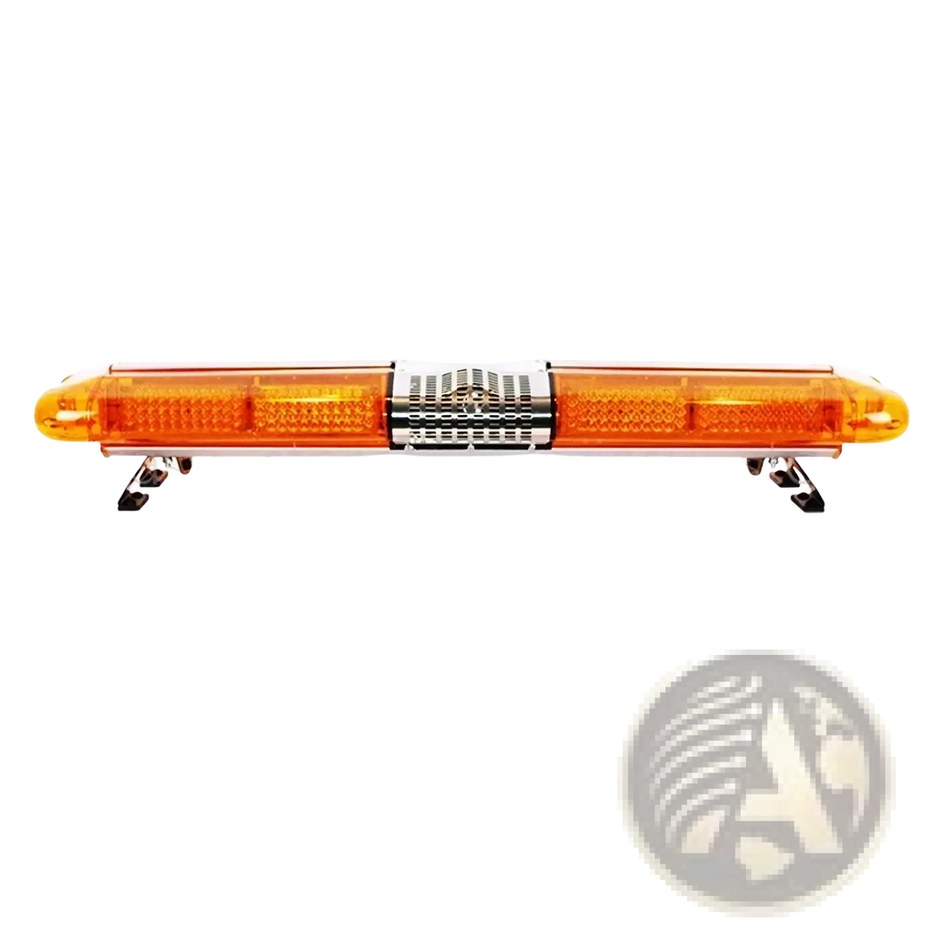 Led emergency warning light bar 5-pack with orange led lights, central silver grille, and black mounting brackets