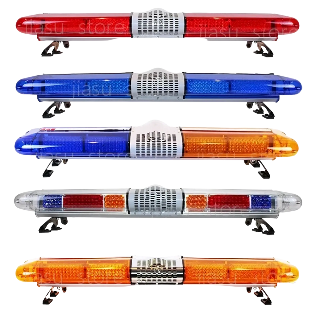 Led emergency warning light bar 5-pack with red blue amber and multi-color leds in sleek metallic housing