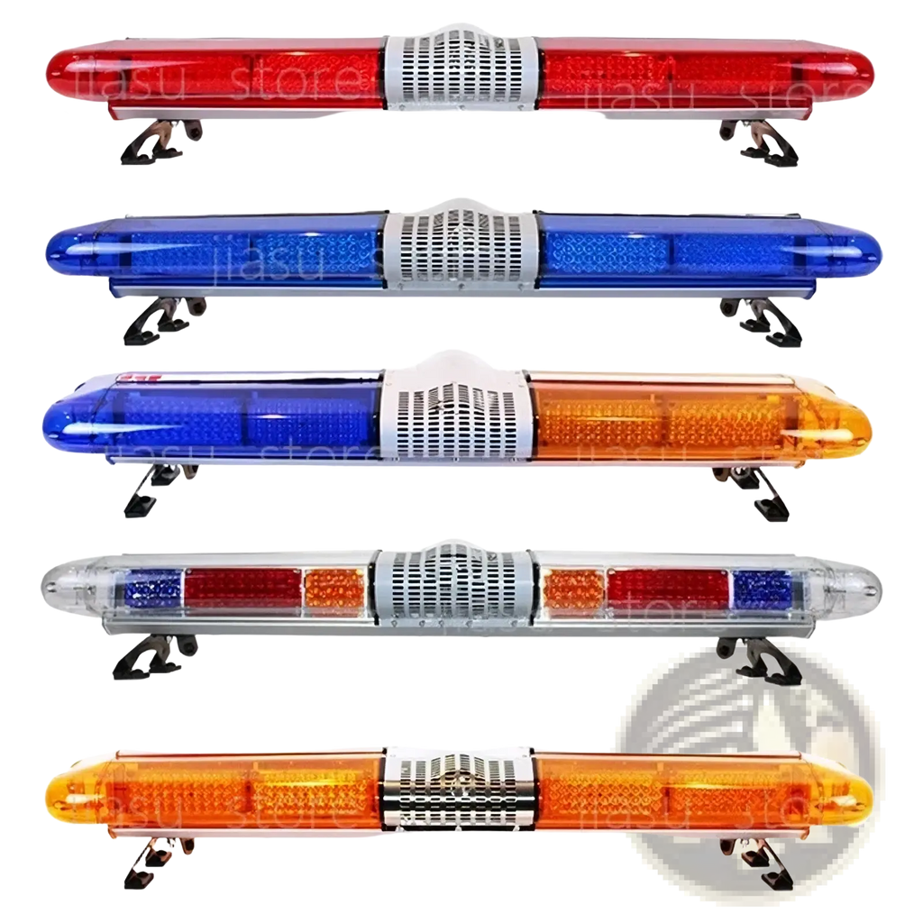 Led emergency warning light bar 5-pack with red blue amber and multi-color leds in sleek metallic housing